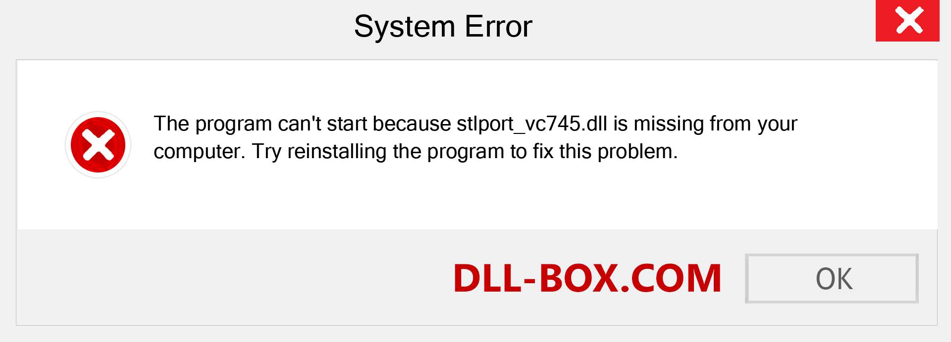  stlport_vc745.dll file is missing?. Download for Windows 7, 8, 10 - Fix  stlport_vc745 dll Missing Error on Windows, photos, images