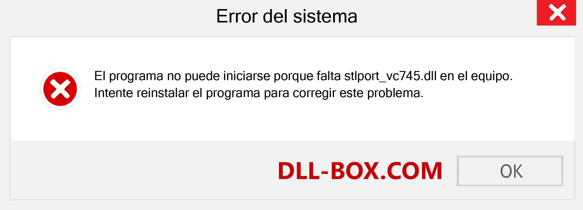 ¿Falta el archivo stlport_vc745.dll ?. Descargar para Windows 7, 8, 10 - Corregir stlport_vc745 dll Missing Error en Windows, fotos, imágenes